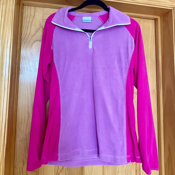 NWT Columbia Women’s Fleece Jacket Color Block Outerwear M Medium Pink Purple - Picture 2 of 6